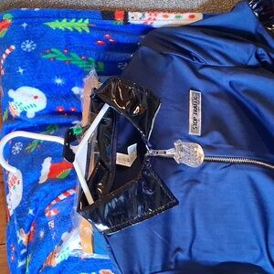 Blue and Black Zip-Up Police Lady Halloween Uniform